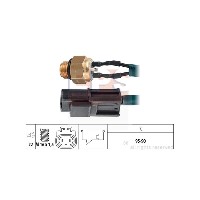 Interrupteur de température, ventilateur de radiateur EPS 1.850.055