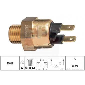 Interrupteur de température, ventilateur de radiateur EPS 1.850.064