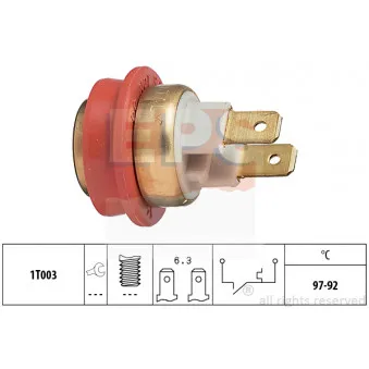 Interrupteur de température, ventilateur de radiateur EPS 1.850.093
