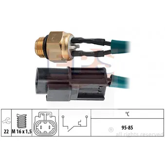 Interrupteur de température, ventilateur de radiateur EPS 1.850.100
