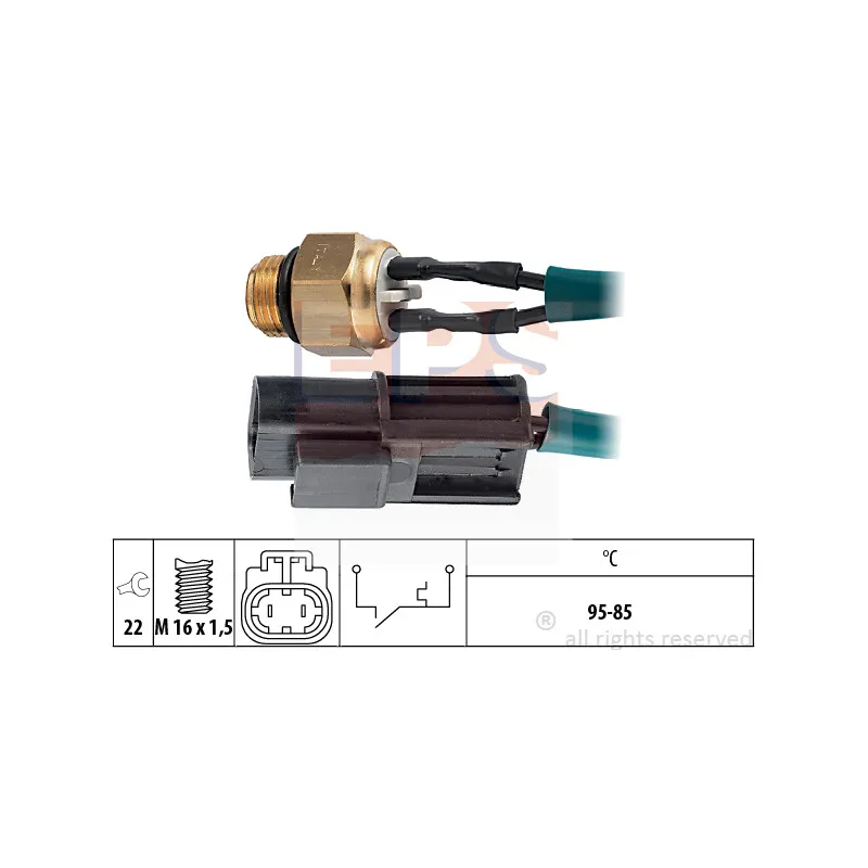 Interrupteur de température, ventilateur de radiateur EPS 1.850.100