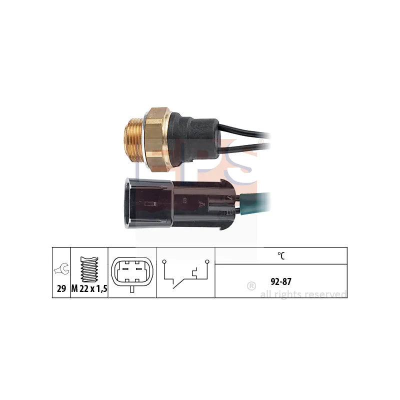 Interrupteur de température, ventilateur de radiateur EPS 1.850.101