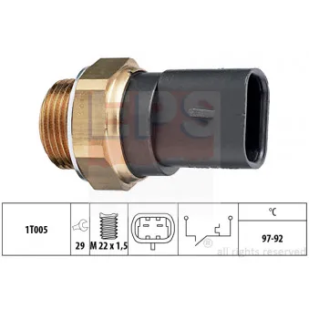 Interrupteur de température, ventilateur de radiateur EPS 1.850.103