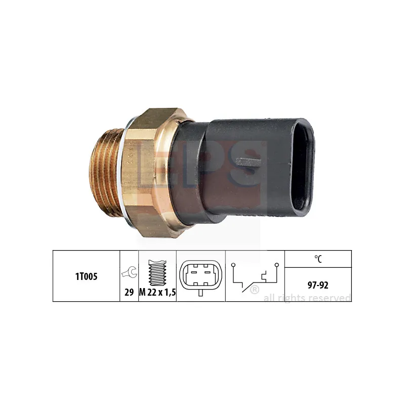 Interrupteur de température, ventilateur de radiateur EPS 1.850.103