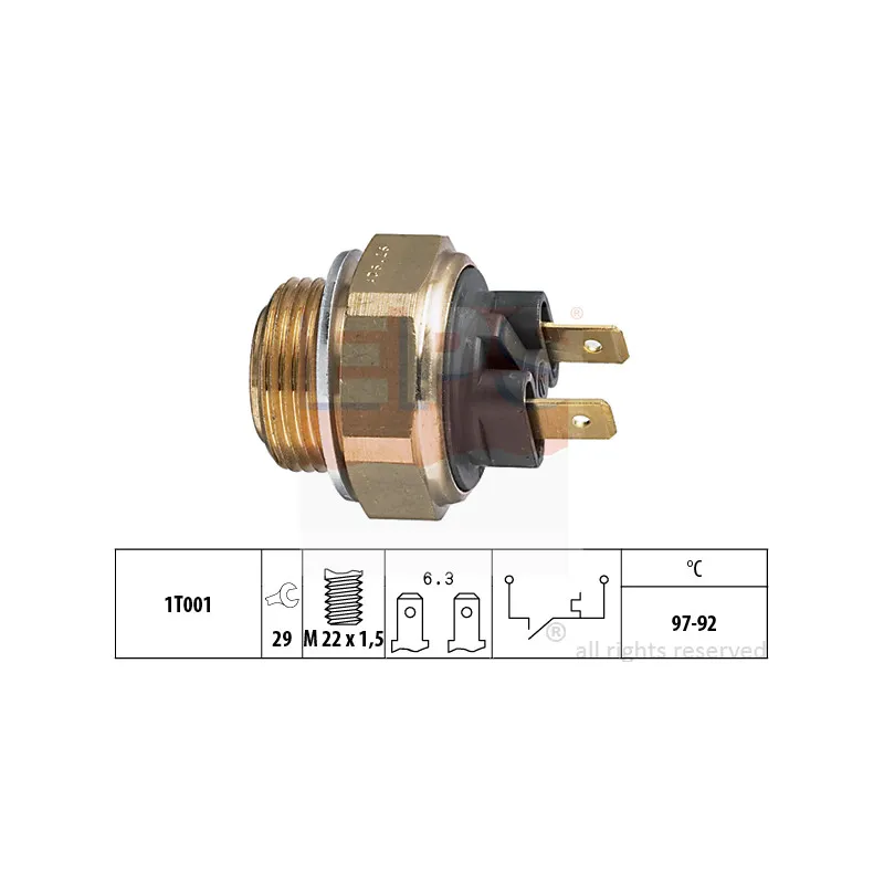 Interrupteur de température, ventilateur de radiateur EPS 1.850.111