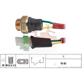 Interrupteur de température, ventilateur de radiateur EPS 1.850.127