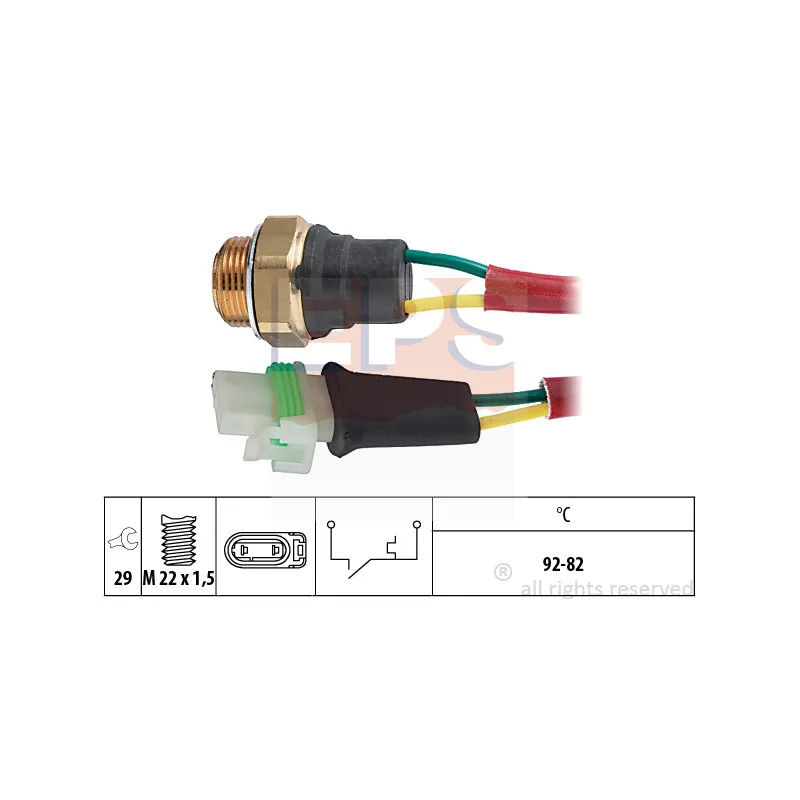 Interrupteur de température, ventilateur de radiateur EPS 1.850.127