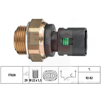 Interrupteur de température, ventilateur de radiateur EPS 1.850.128