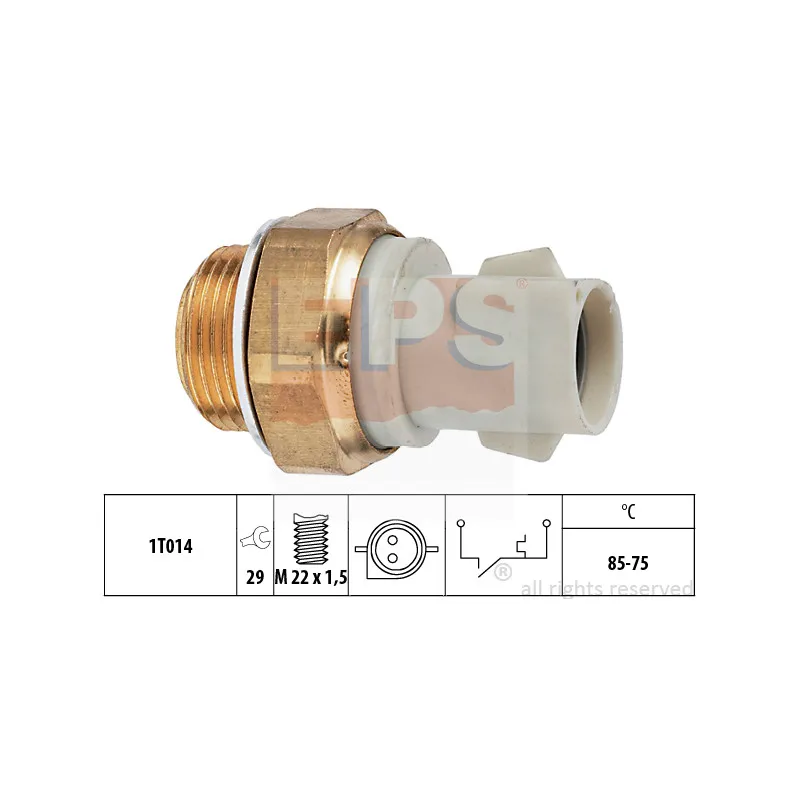 Interrupteur de température, ventilateur de radiateur EPS 1.850.130