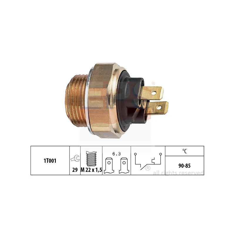 Interrupteur de température, ventilateur de radiateur EPS 1.850.134
