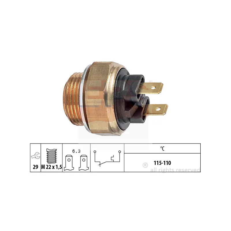 Interrupteur de température, ventilateur de radiateur EPS 1.850.135
