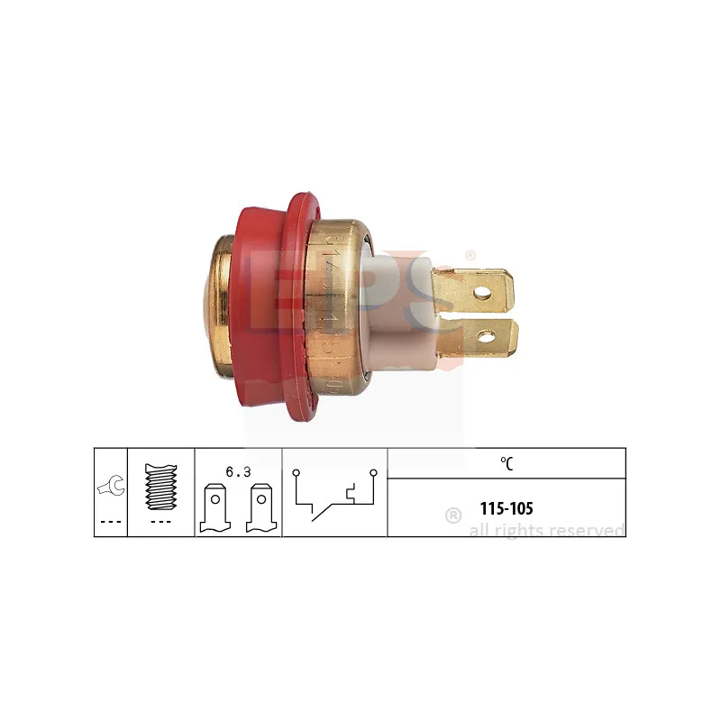 Interrupteur de température, ventilateur de radiateur EPS 1.850.143