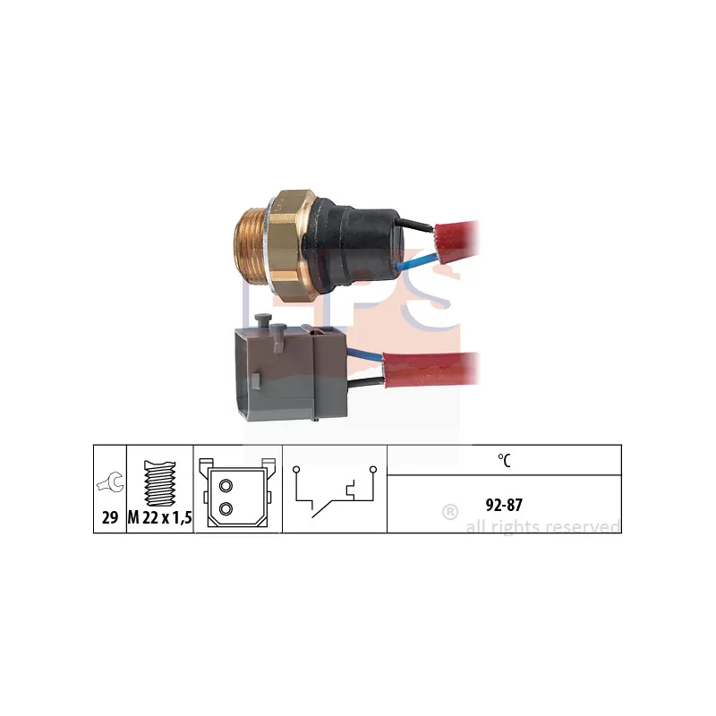 Interrupteur de température, ventilateur de radiateur EPS 1.850.144