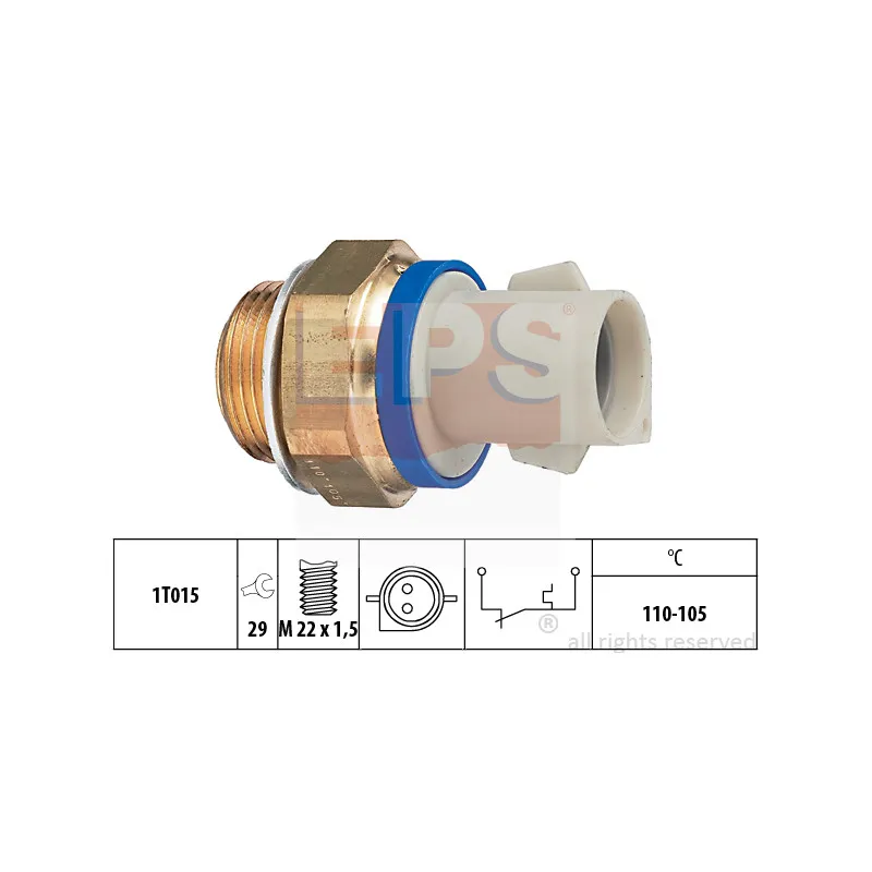 Interrupteur de température, ventilateur de radiateur EPS 1.850.165