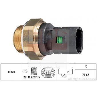 Interrupteur de température, ventilateur de radiateur EPS 1.850.200