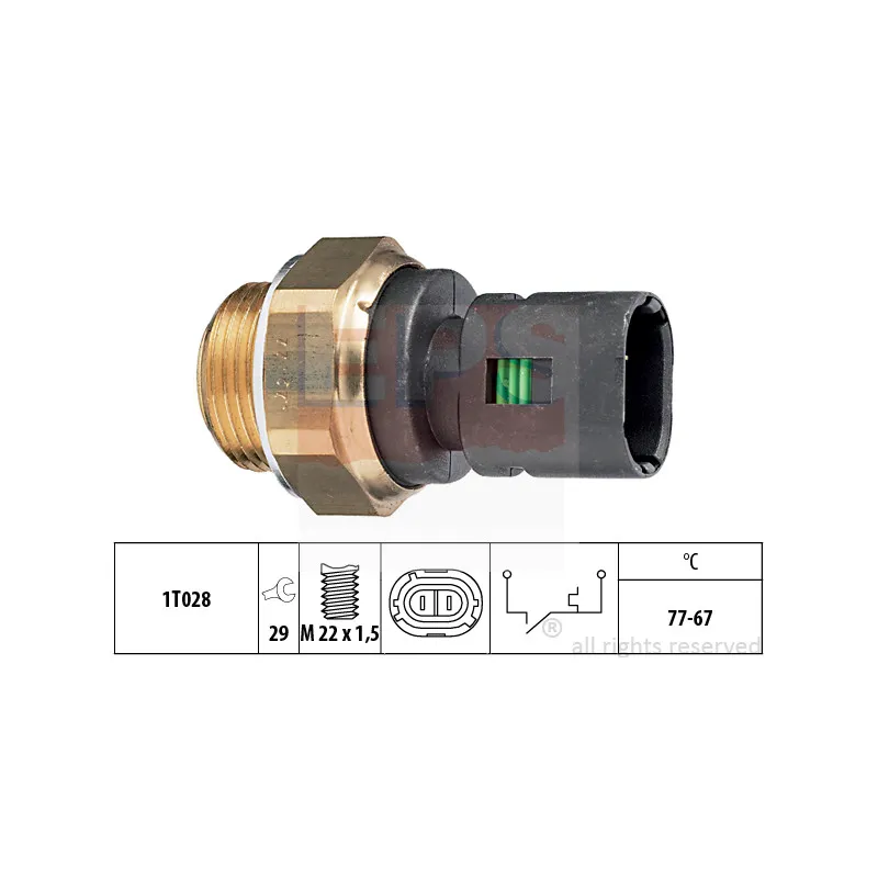 Interrupteur de température, ventilateur de radiateur EPS 1.850.200