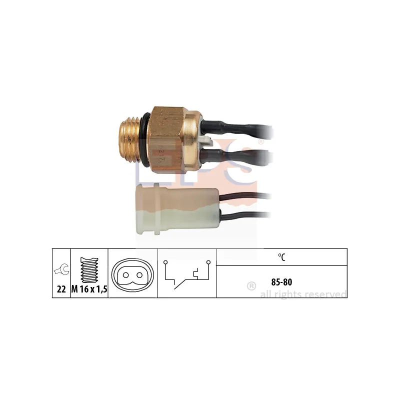 Interrupteur de température, ventilateur de radiateur EPS 1.850.217