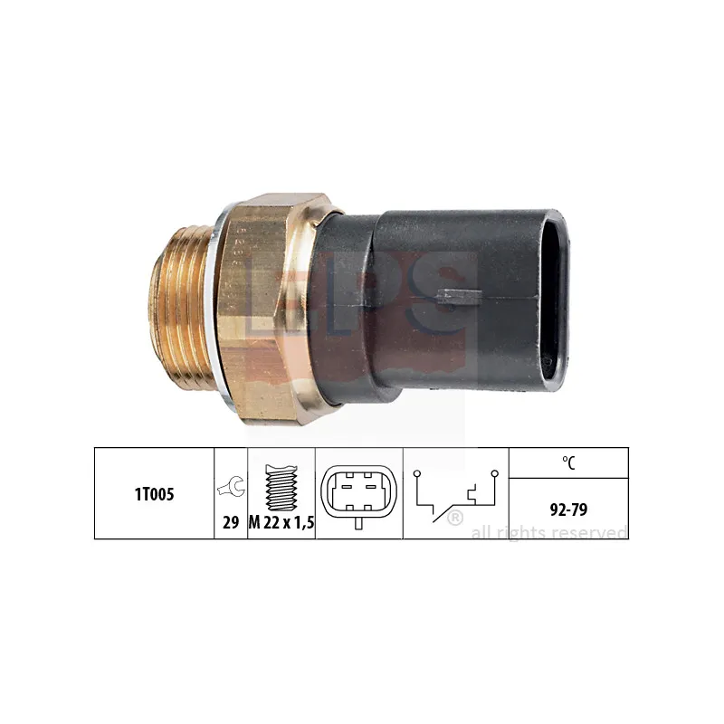 Interrupteur de température, ventilateur de radiateur EPS 1.850.288