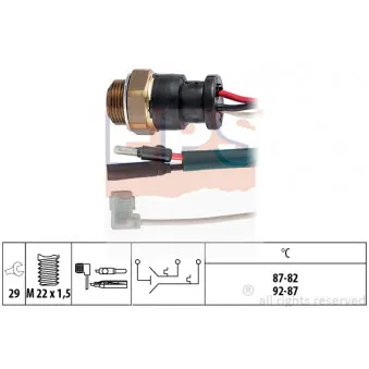Interrupteur de température, ventilateur de radiateur EPS 1.850.600