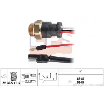 Interrupteur de température, ventilateur de radiateur EPS 1.850.601