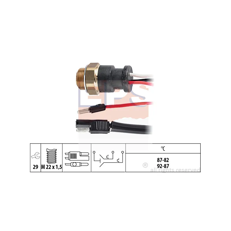 Interrupteur de température, ventilateur de radiateur EPS 1.850.601