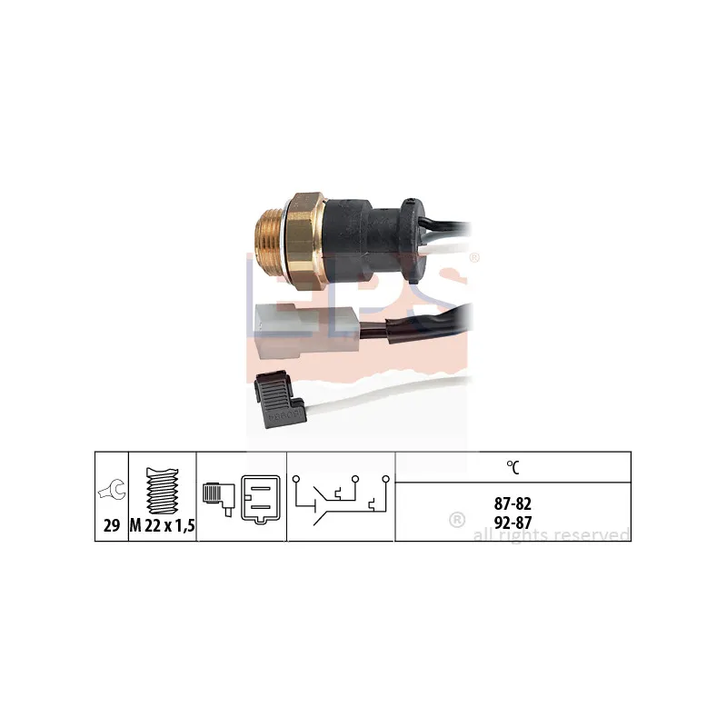 Interrupteur de température, ventilateur de radiateur EPS 1.850.602