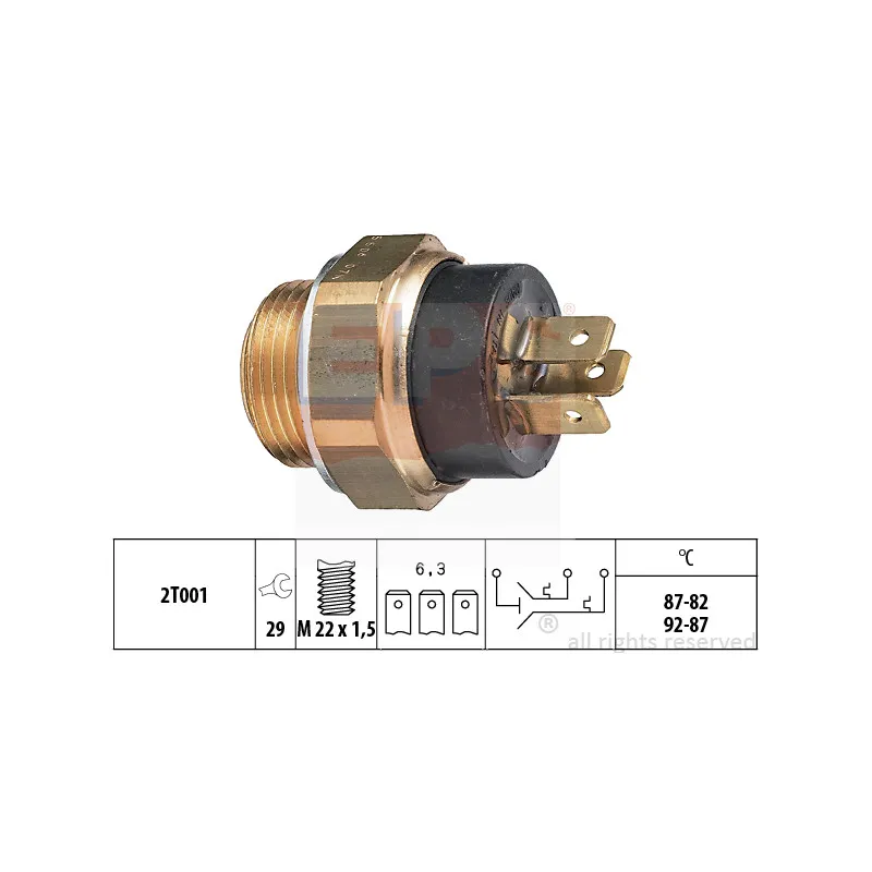 Interrupteur de température, ventilateur de radiateur EPS 1.850.606