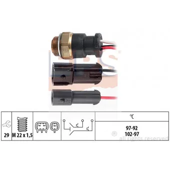 Interrupteur de température, ventilateur de radiateur EPS 1.850.609