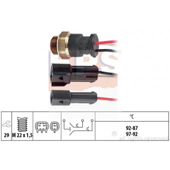 Interrupteur de température, ventilateur de radiateur EPS 1.850.610