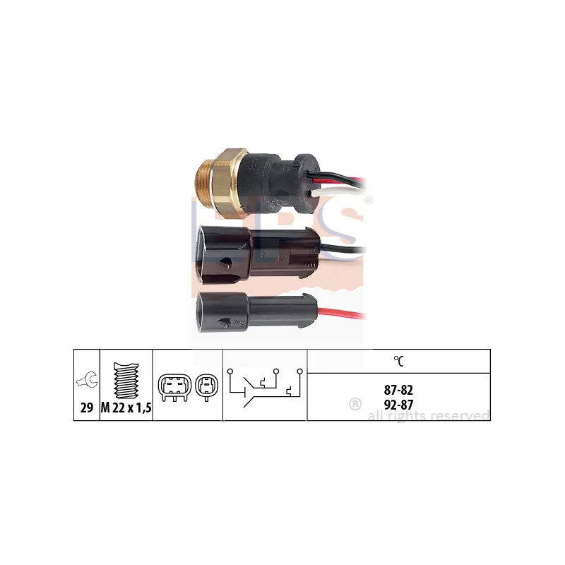 Interrupteur de température, ventilateur de radiateur EPS 1.850.611