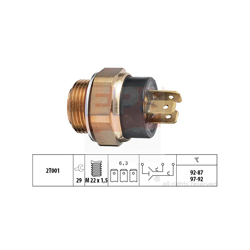 Interrupteur de température, ventilateur de radiateur EPS 1.850.612