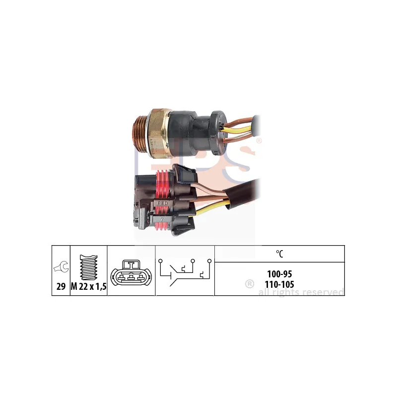 Interrupteur de température, ventilateur de radiateur EPS 1.850.615
