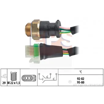 Interrupteur de température, ventilateur de radiateur EPS 1.850.618