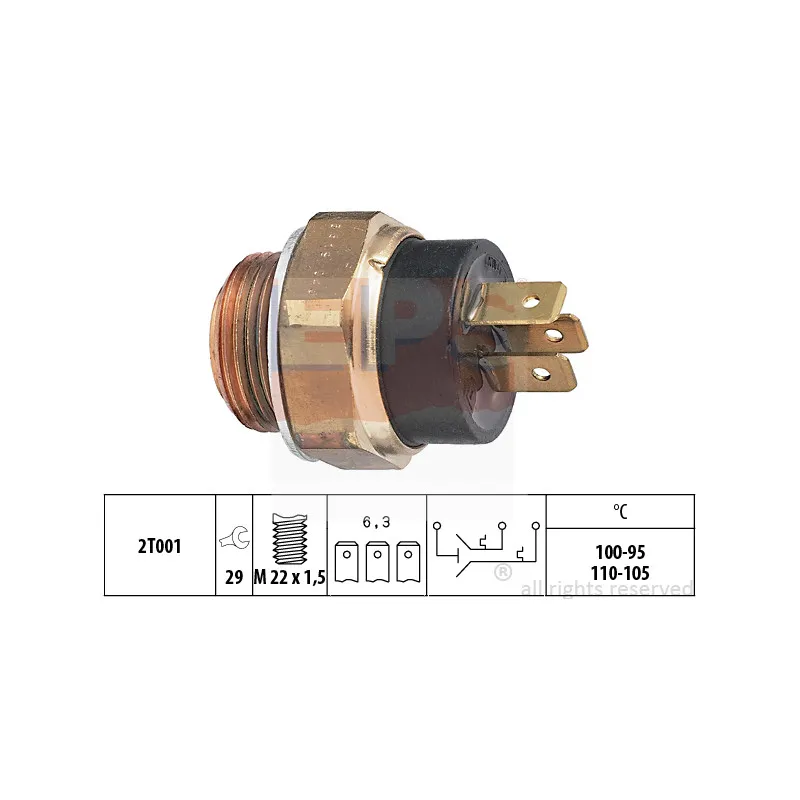 Interrupteur de température, ventilateur de radiateur EPS 1.850.619