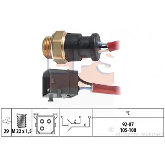 Interrupteur de température, ventilateur de radiateur EPS 1.850.627