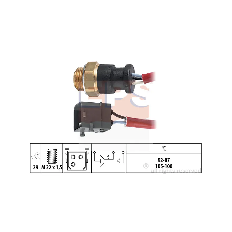 Interrupteur de température, ventilateur de radiateur EPS 1.850.627