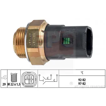 Interrupteur de température, ventilateur de radiateur EPS 1.850.628