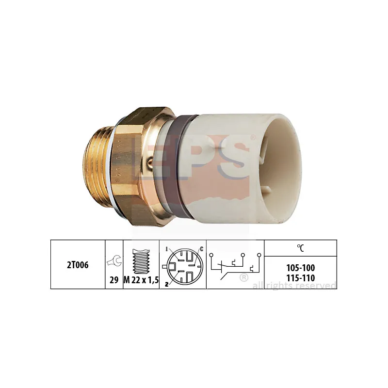 Interrupteur de température, ventilateur de radiateur EPS 1.850.648