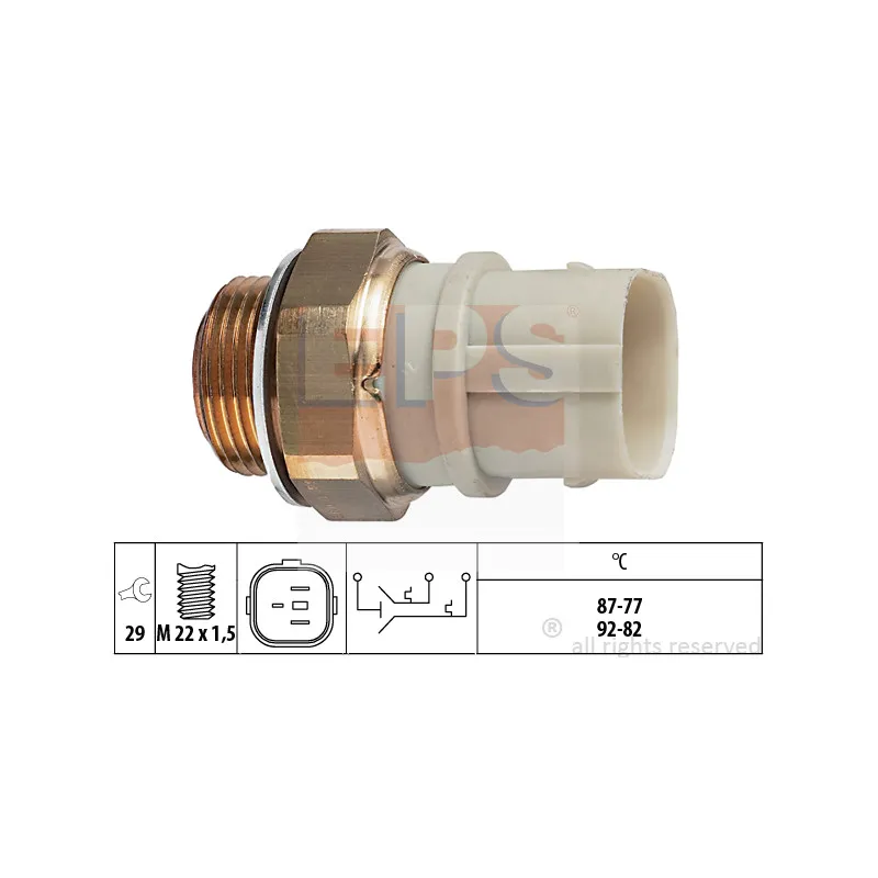 Interrupteur de température, ventilateur de radiateur EPS 1.850.651