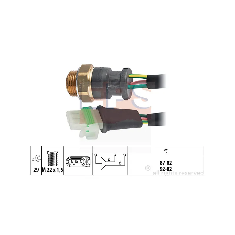 Interrupteur de température, ventilateur de radiateur EPS 1.850.661