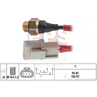 Interrupteur de température, ventilateur de radiateur EPS 1.850.665