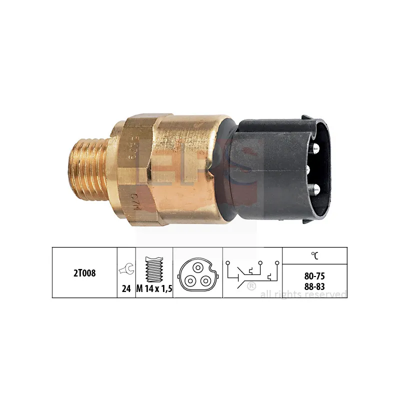 Interrupteur de température, ventilateur de radiateur EPS 1.850.679