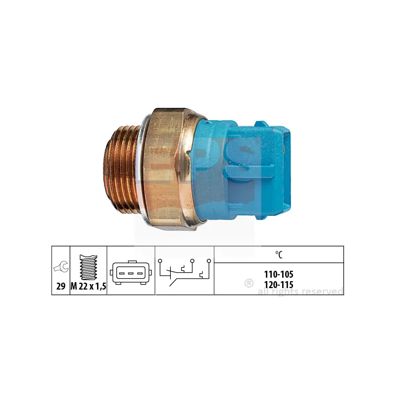 Interrupteur de température, ventilateur de radiateur EPS 1.850.680