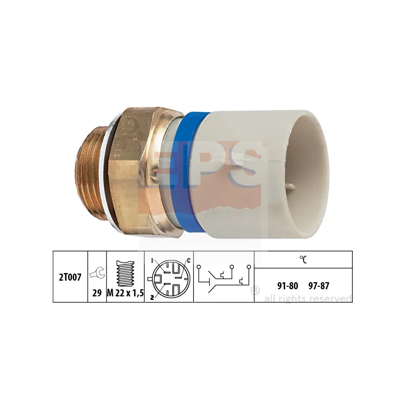 Interrupteur de température, ventilateur de radiateur EPS 1.850.701