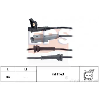 Capteur, vitesse de roue EPS