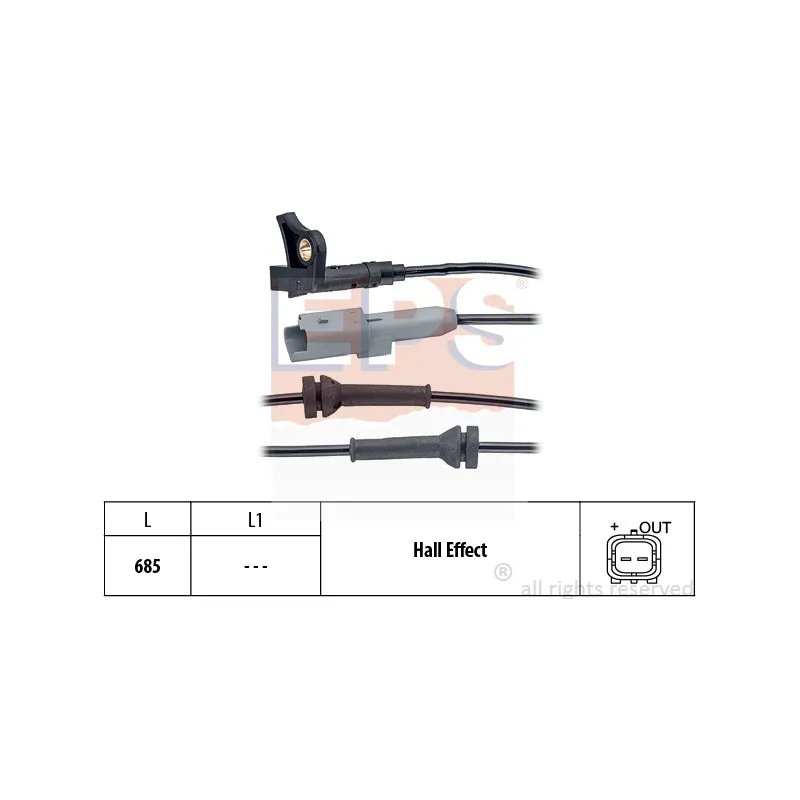 Capteur, vitesse de roue EPS 1.960.035