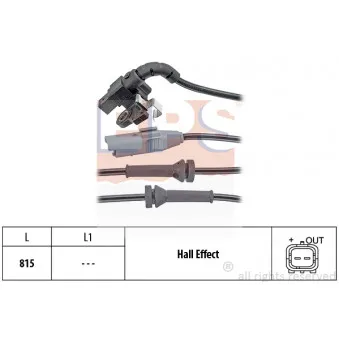 Capteur, vitesse de roue EPS 1.960.063