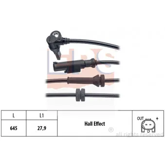 Capteur, vitesse de roue EPS 1.960.086