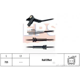 Capteur, vitesse de roue EPS 1.960.092