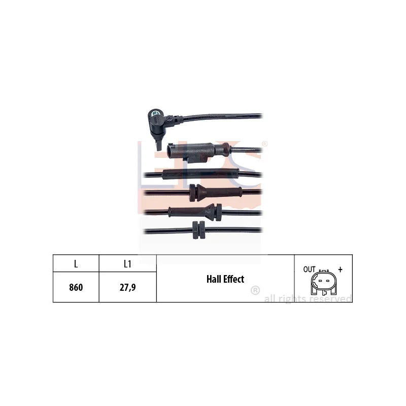 Capteur, vitesse de roue EPS 1.960.098